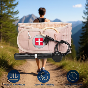 Ceinture de soutien lombaire professionnelle à traction d'air, décompression du dos avec pompe manuelle pour soulager les douleurs lombaires, taille adulte - Product Image 2