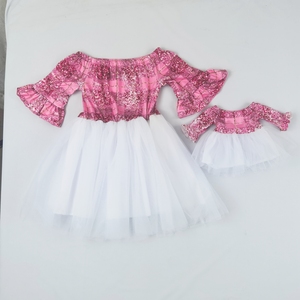 En Stock, Vestido de Princesa Rosa con Lentejuelas <span class=keywords><strong>y</strong></span> Hombros Descubiertos para Muñeca de 18 Pulgadas <span class=keywords><strong>y</strong></span> Niña, Vestido Tutú American Girl para Niñas de 3 a 10 Años - Product Image 6