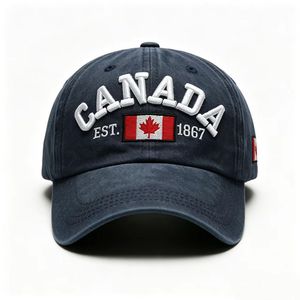 Casquette de baseball vintage avec drapeau canadien, broderie feuille d'érable, casquette snapback 1867, casquette décontractée pour homme et femme - Product Image 1