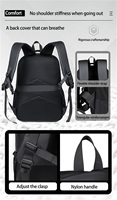 Mochila de Viaje para Portátil de 15.6 Pulgadas, Ligera, Resistente al Agua, con Película de Cuero, Ergonómica y Transpirable