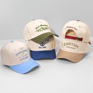 Gorra de Béisbol de Algodón de 5 Paneles con Logotipo Bordado Personalizado, Diseño Popular Nuevo y en Oferta, Transpirable, Color Beige y Verde, con Letras en Dos Tonos - Product Image 6