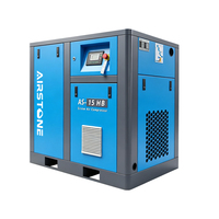 Compresseur d'air rotatif à vis industriel lubrifié à l'huile Airstone 11KW 15HP à vitesse fixe 10Bar 380V à entraînement direct écoénergétique