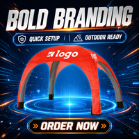 Carpa Inflable Profesional para Publicidad, Diseño de Domo de Cuatro Esquinas, Impermeable, para Promoción en Exteriores