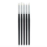 Bagfiat Poignée Pro Nail Art Brosse Nail Brush Kit Noir En Bois Aluminium Outils 57mm Plastbmwcosmetics Cotton Ball Nipper 5pcs/pvc