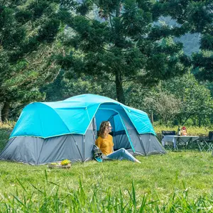 Сверхмощный 10 человек непромокаемый ветрозащитный вентилирующий Расширенный тент для семейных мероприятий палатка для кемпинга купольная палатка