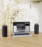 Haut-parleurs professionnels Mini équipement de sonorisation de scène IPX6 douche LED étanche avec haut-parleur à poignée haut-parleur Portable dent bleue