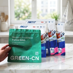 Sacs à fermeture éclair imprimés sur mesure à trois côtés, pochettes antibactériennes pour la conservation des aliments avec impression multicolore - Product Image 1