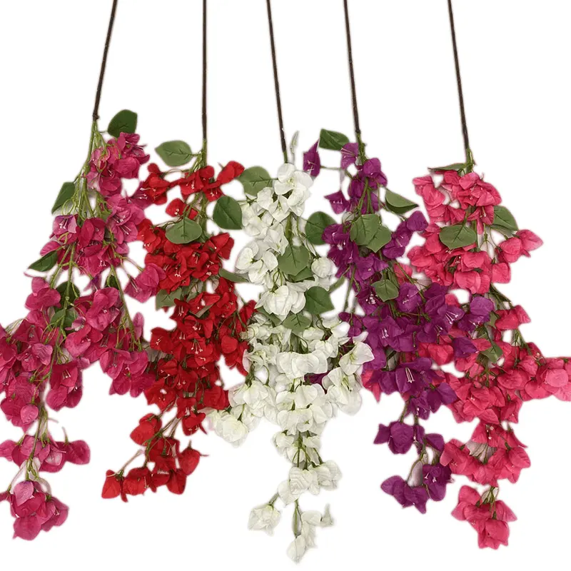 नई डिजाइन 2 आकार के लिए bougainvillea बेलें सिल्क हैंगिंग कृत्रिम bougainvillea फूल सजावट