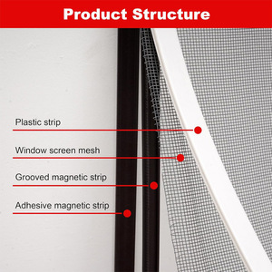 Kit de moustiquaire magnétique pour fenêtre, facile à installer, moustiquaire pour porte et fenêtre - Product Image 3