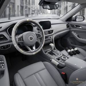 Housse de <span class=keywords><strong>volant</strong></span> incluse dans l'ensemble d'accessoires intérieurs de voiture de luxe 30 pièces avec diamants scintillants - Product Image 2