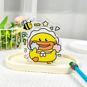 Porte-crayons en plastique transparent durable à motif de dessin animé, organisateur de bureau pour enfants, fournitures de rentrée scolaire, design animal mignon - Product Image 4