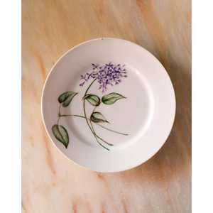 Ensemble de six assiettes de restaurant en porcelaine de Limoges peintes à la main, style bohème, décalcomanie personnalisable, vaisselle pour hôtels et fêtes - Product Image 1