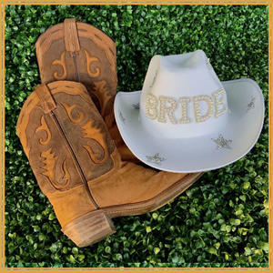 Go Party Bridal Wedding Bachelorette Party Cowboy <strong>Hat</strong> Crystal Star Pearl <strong>BRIDE</strong> MRS WIFEY GROOM Letter Pink <strong>Cowgirl</strong> <strong>Hats</strong> Women - Product Image 4