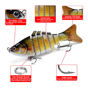 Señuelo de Pesca Multiarticulado, Tipo Crankbait, Hundimiento Lento, Cebo Artificial Biónico para Pesca de Trucha, Lubina y Carpa en Agua Dulce y Salada - Product Image 4