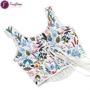 Haut Corset Vintage Jacquard Floral pour <span class=keywords><strong>Femme</strong></span>, Esthétique Renaissance, Bustier Fairycore, Corsage à Baleines, Débardeur Rétro à Lacets - Product Image 4