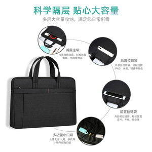 Oukchi <b>Document</b> <b>Bag</b> 38x30x6cm Oxford Cloth Waterproof Zipper Office Conference Computer <b>Bag</b> - Product Image 5