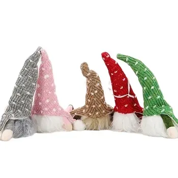 Gnome de jardin scandinave cadeau de vacances pour Noël gnome sans visage décoration poupée ornement navidad gnome tissu