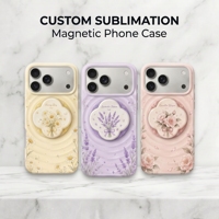 Coque de téléphone à texture ondulée, support magnétique multi-formes, ensemble de coques vierges pour sublimation, motif personnalisé DIY, transfert thermique, résistante aux chocs