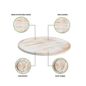 منظم سوزان كسول من الخيزران الخشبي للمطبخ طاولة دوارة أو مخزن 18 "عتيق دوار من الخشب الصلب للمطبخ - Product Image 4