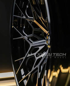 Jantes forgées personnalisées XL PCD 5x112 5x114.3 5x120 Jantes de voiture de tourisme Jantes de voiture noires brillantes intégrées - Product Image 3