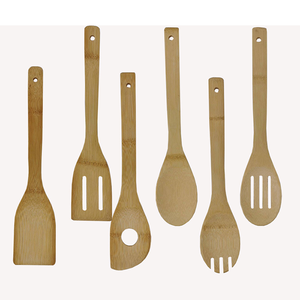 Juego de 7 Utensilios de Cocina de Bambú Ecológicos Antiadherentes, Espátula, Cuchara, Pinzas, Aptos para Lavavajillas, Personalizables para Cocina de Apartamento - Product Image 6