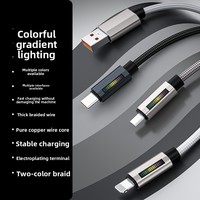 Câble de données BJC BJC-0065 100W 5A à charge rapide avec lumière latérale dégradée, tressé, transfrontalier, 16PD, pour iPhone Type-C, conducteur en cuivre étamé