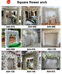 ซุ้มดอกไม้ทำจากผ้าไหมเทียมสีขาวทรงสี่เหลี่ยมพื้นหลังสำหรับงานแต่งงาน - Product Image 5