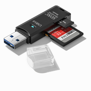 EONLINE Adaptateur de <span class=keywords><strong>carte</strong></span> mémoire USB 3.0 USB2.0 2 en 1 pour PC, accessoires pour ordinateur portable, lecteur de cartes intelligent multi-cartes - Product Image 1