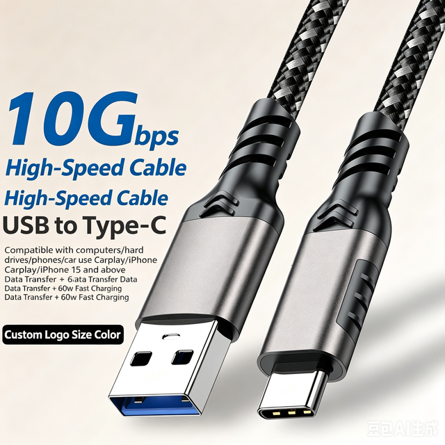 Xput USB3.2 10Gbps Type C Cable USB a to Type-C 3.2 Data Transfer USB C Cable PD 60W Type c CarPlay Car Fast Charger Cable