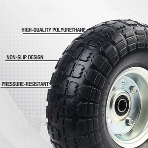 Pneus pneumatiques solides à plat de 10 pouces roues pneus sans air avec roulements à billes décalés de <span class=keywords><strong>5</strong></span>/<span class=keywords><strong>8</strong></span> pour chariot de jardin de <span class=keywords><strong>brouette</strong></span> - Product Image 5