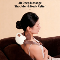 Intelligentes 3D-Shiatsu Schulter-Nacken-Massagegerät Tragbar Wiederaufladbar mit Wärme- und Vibrationsfunktion zur Schmerzlinderung