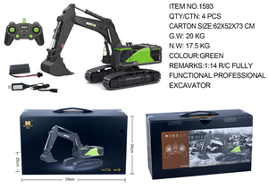 Excavatrice RC <span class=keywords><strong>HUINA</strong></span> <span class=keywords><strong>1593</strong></span> en Métal 2025, Camion Benne à Chenilles Échelle 1/14, Chargeur Tracteur Radiocommandé 2.4G, Voitures RC - Product Image 3