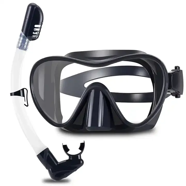 Nuoto Freedving maschera per lo Snorkeling set Anti-nebbia in vetro temperato tubo per il respiro a secco pieno