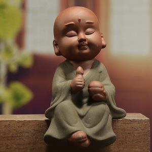 Creative <strong>Antique</strong> Ceramic Monk Zen <strong>Ornament</strong> for Shelf Glazed Desktop Crafts for Living Room Study Perfect Tea Pet Artwork - Product Image 4
