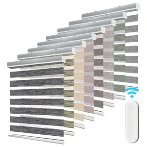 Sunfree Easy Fit Breathable Sunscreen Window Blinds Double Zebra Shades Semi Blackout Zebra Blinds Shades