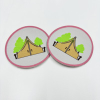 Personnalisé coudre sur machine vêtements broderie logo carré fer sur chapeau insignes patchs tissés à chaud
