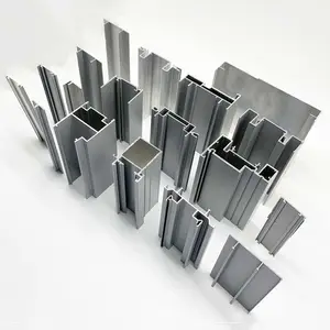Partisi aluminium profil ramping ekstrusi kustom Anodized rangka kantor pintu kaca Interior produsen konstruksi Material