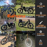 Vélo électrique 60V pour adulte, moteur 250W de pointe, batterie 60V 80Ah, pneus larges 26"*4.0", 16mph, 7 vitesses, VTT tout-terrain