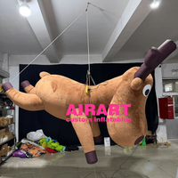 Renard en peluche grandeur nature de 2,5 mètres pour la décoration de Noël, peluche de cerf pour les fêtes d'enfants, jouets en peluche de cerf gonflables