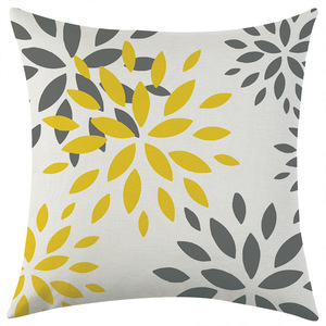 Modern Geometric Leaf Pattern Linen <b>Pillowcase</b> <b>Square</b> 45x45cm Breathable Living Room Cushion Cover - Product Image 4