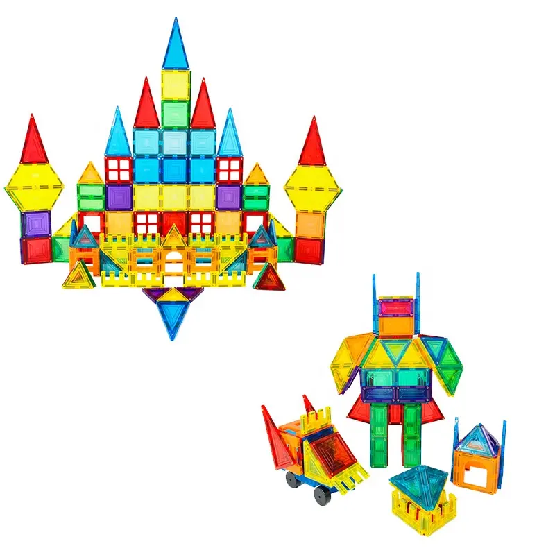 Juguetes para bebés 120 Uds azulejos magnéticos nuevo diseño juego de bloques de construcción Montessori educación 3D Unisex animales y naturaleza 120 30*20*8 Cm 3 +