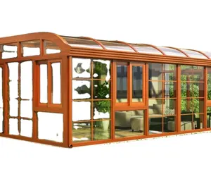 Europees Ontwerp 3.0Mm Dikte Serre Glazen Huis Buiten Aluminium Sunhouse Prefab In Tuin