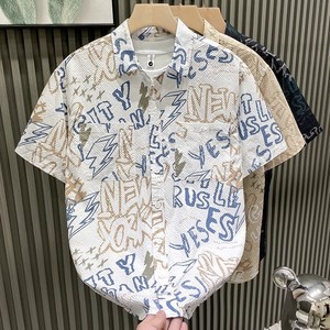 <span class=keywords><strong>Camicia</strong></span> Casual da Uomo <span class=keywords><strong>Stile</strong></span> <span class=keywords><strong>Giapponese</strong></span> Traspirante Stampata a Maniche Corte, Vestibilità Ampia e di Tendenza per l'Estate - Nuovo Modello 2026 - Product Image 5