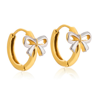 Bowknot <b>Hoop</b> <b>Earrings</b> Stainless Steel Gold <b>Silver</b> Color Block Women Gift Jewelry Fashion <b>Earrings</b> - Product Image 5
