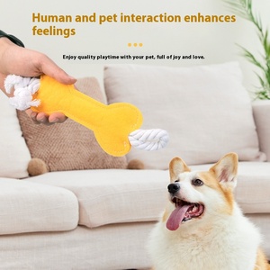 Giocattolo per Cani Ecologico Indistruttibile Stile Cartone Animato con Aroma di Pollo, in Feltro e Corda di Cotone per Addestramento Interattivo - Product Image 3