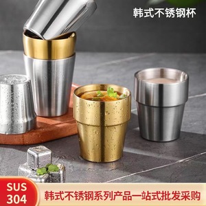 304 Stainless Steel Double Layer Cup 175ml Lightweight Portable Outdoor Camping Water Cup - Product Image 3