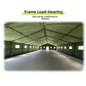 Custom Army-green Canvas Double Layer One Bedroom Wall Tent 100 Persons Durable <b>Frame</b> Four-season All Weather 3000mm - Product Image 3