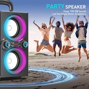 Altavoz Bluetooth Tpyesss de 80W de Potencia Máxima, Inalámbrico, TWS, Portátil, Estéreo, con Luces LED para Uso en Exteriores - Product Image 6