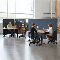 Séparateur de bureau haute densité enveloppé de tissu polyester 100% écrans acoustiques en feutre PET cloison de bureau