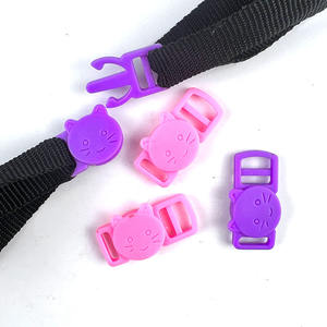 Aksesoris pakaian anyaman Paracord kerah kucing hitam gesper terpisah keamanan kepala kucing melengkung plastik - Product Image 1